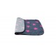 Non Slip Vet Bedding - BINDED - Charcoal with Pink Stars