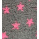 Car Seat Protector - Charcoal with Pink Stars