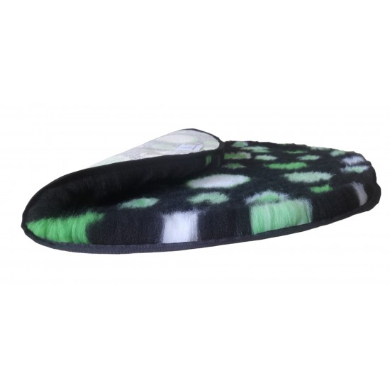 PnH Veterinary Bedding ® - BINDED CIRCLE - NON SLIP - Black with Green Circles