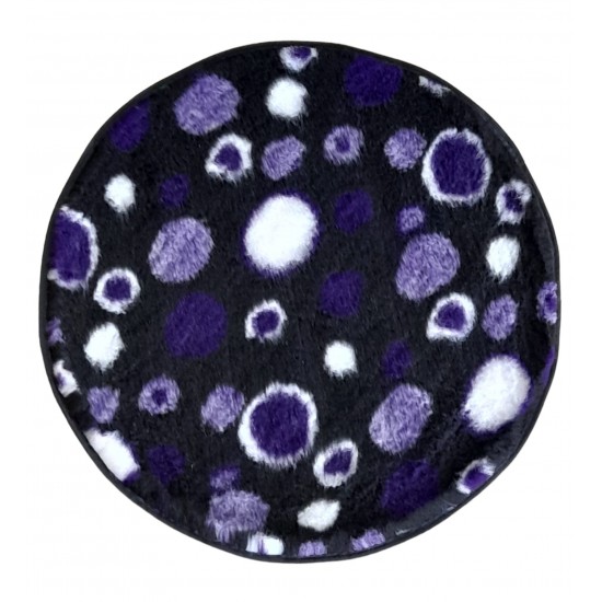 PnH Veterinary Bedding ® - BINDED CIRCLE - NON SLIP - Black with Purple Circles