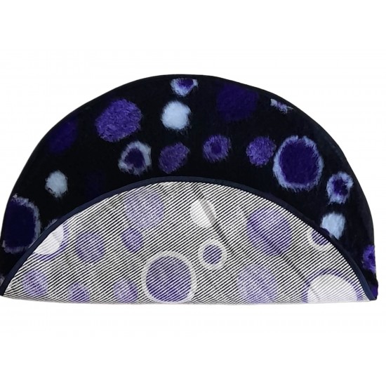 PnH Veterinary Bedding ® - BINDED CIRCLE - NON SLIP - Black with Purple Circles