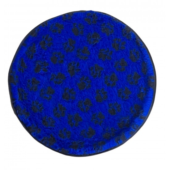 PnH Veterinary Bedding ® - BINDED CIRCLE - NON SLIP - Blue with Black Paws