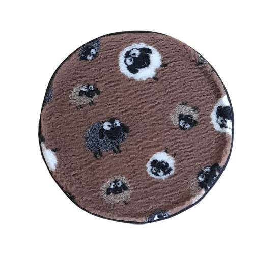 PnH Veterinary Bedding ® - BINDED CIRCLE - NON SLIP - Brown Sheep