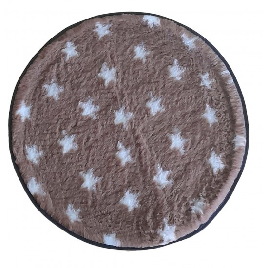 Clearance PnH Veterinary Bedding - BINDED CIRCLE - Brown / White Stars - 75cm