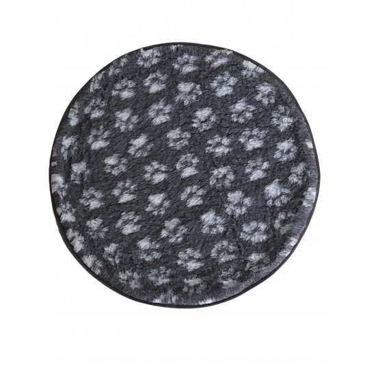 PnH Veterinary Bedding ® - BINDED CIRCLE - NON SLIP - Charcoal with Grey Paws