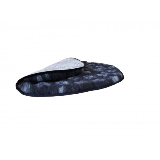 PnH Veterinary Bedding ® - BINDED CIRCLE - NON SLIP - Charcoal with Grey Paws