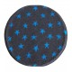 PnH Veterinary Bedding ® - BINDED CIRCLE - NON SLIP - Charcoal with Blue Stars