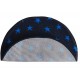 PnH Veterinary Bedding ® - BINDED CIRCLE - NON SLIP - Charcoal with Blue Stars