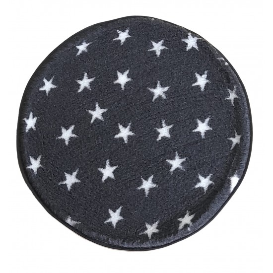 PnH Veterinary Bedding ® - BINDED CIRCLE - NON SLIP - Charcoal with White Stars