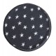 PnH Veterinary Bedding ® - BINDED CIRCLE - NON SLIP - Charcoal with White Stars