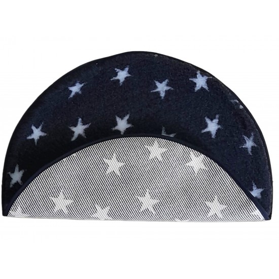 PnH Veterinary Bedding ® - BINDED CIRCLE - NON SLIP - Charcoal with White Stars