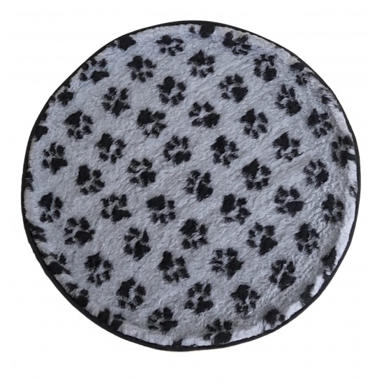 PnH Veterinary Bedding ® - BINDED CIRCLE - NON SLIP - Grey with Black Paws