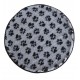 PnH Veterinary Bedding ® - BINDED CIRCLE - NON SLIP - Grey with Black Paws