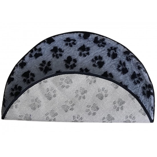 PnH Veterinary Bedding ® - BINDED CIRCLE - NON SLIP - Grey with Black Paws