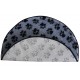 PnH Veterinary Bedding ® - BINDED CIRCLE - NON SLIP - Grey with Black Paws