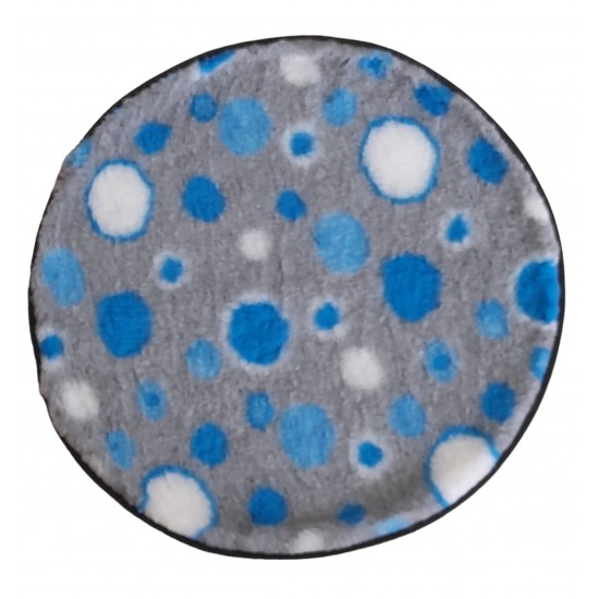 PnH Veterinary Bedding ® - BINDED CIRCLE - NON SLIP - Grey with Blue Circles