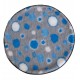 PnH Veterinary Bedding ® - BINDED CIRCLE - NON SLIP - Grey with Blue Circles