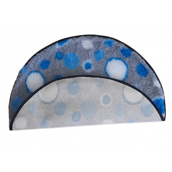 PnH Veterinary Bedding ® - BINDED CIRCLE - NON SLIP - Grey with Blue Circles