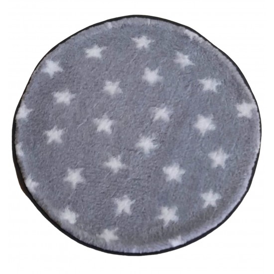 PnH Veterinary Bedding ® - BINDED CIRCLE - NON SLIP - Grey with White Stars