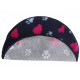 PnH Veterinary Bedding ® - BINDED CIRCLE - NON SLIP - Charcoal with Hearts and Paws