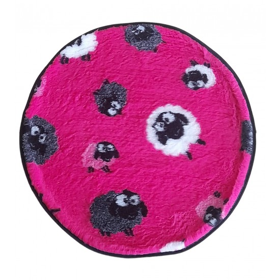 PnH Veterinary Bedding ® - BINDED CIRCLE - NON SLIP - Pink Sheep