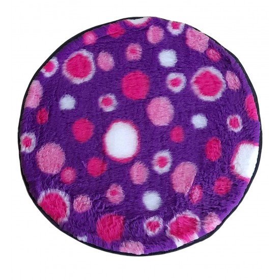 PnH Veterinary Bedding ® - BINDED CIRCLE - NON SLIP - Purple with Pink Circles