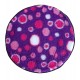 PnH Veterinary Bedding ® - BINDED CIRCLE - NON SLIP - Purple with Pink Circles