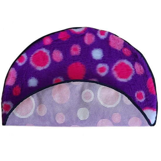 PnH Veterinary Bedding ® - BINDED CIRCLE - NON SLIP - Purple with Pink Circles