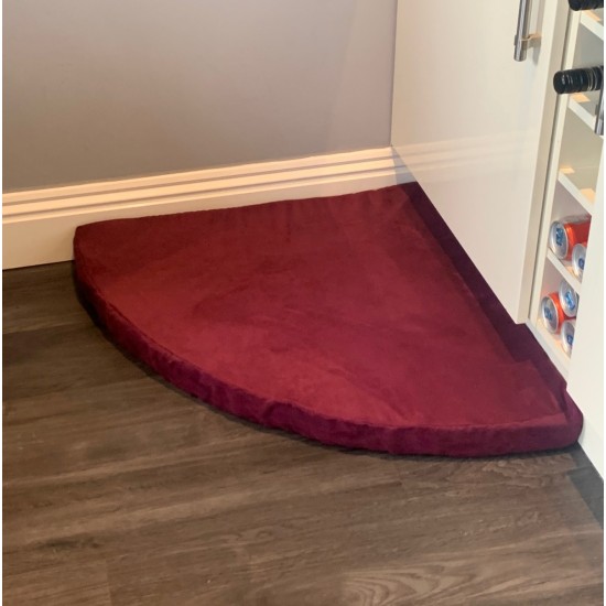 Faux Suede Corner Dog Bed - Aubergine