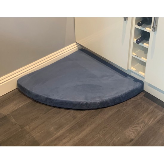 Faux Suede Corner Dog Bed - Denim Blue 