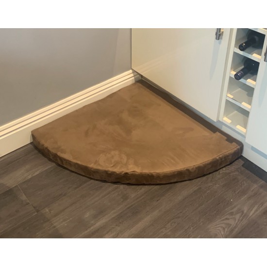 Faux Suede Corner Dog Bed - Chocolate Brown