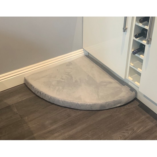 Faux Suede Corner Dog Bed - Silver Grey