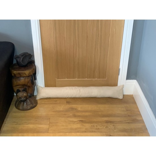 Faux Suede Draught Excluder - Cream