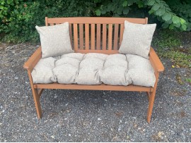 Blown Fibre Garden Bench Cushion -  Cream Fleckled