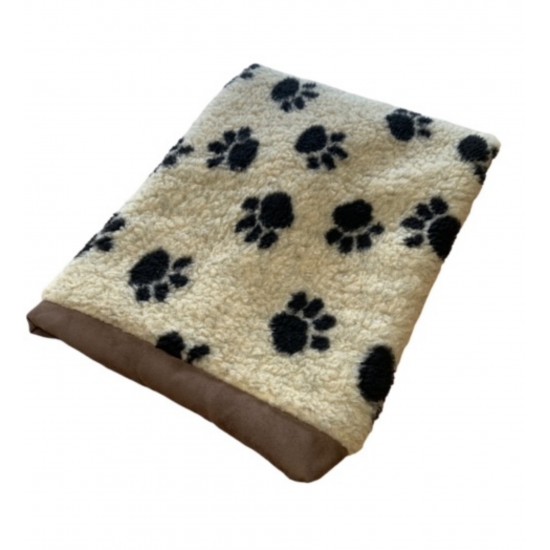 Cream Paws / Brown Memory Foam Cover