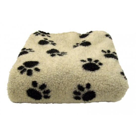 Cream Paws Double Layered Sherpa Fleece Dog Blanket