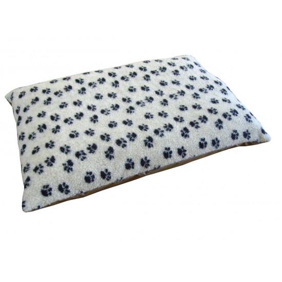 Fleece Dog Bed Cushion With Waterproof Base - Cream Paws