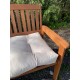 Blown Fibre Garden Bench Cushion - Cream Faux Suede