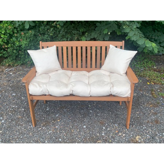 Blown Fibre Garden Bench Cushion - Cream Faux Suede