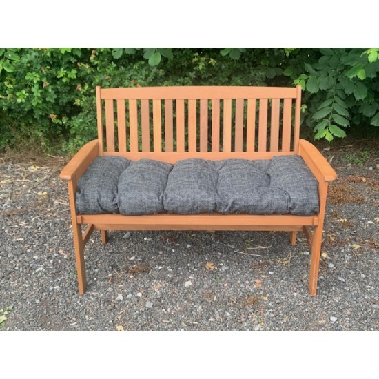 Blown Fibre Garden Bench Cushion -  Dark Grey Weave