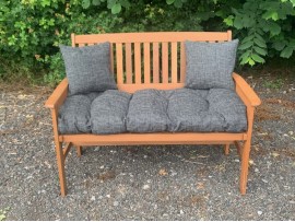 Blown Fibre Garden Bench Cushion -  Dark Grey Weave