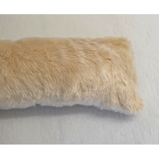 Super Plush Faux Fur Draught Excluder - Cream Fox