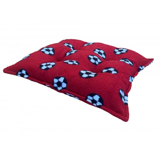 Sherpa Fleece Square Pet Cushion - Football