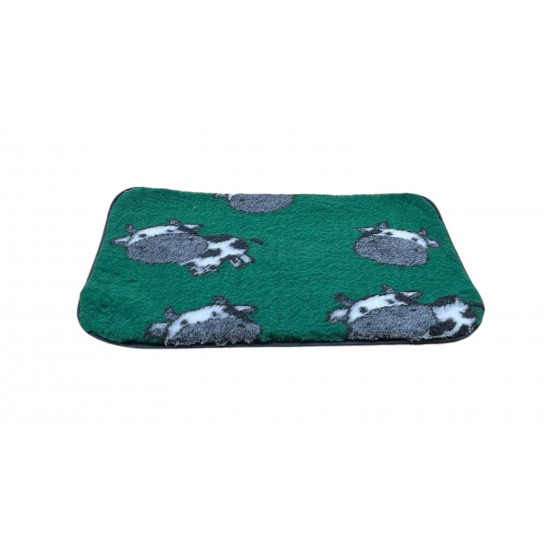 Non Slip Vet Bedding - BINDED - Green Cows