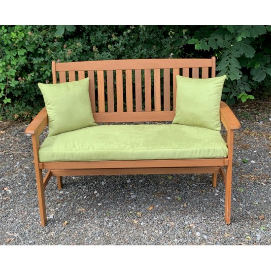 Garden Bench Cushion with Optional Sets - Apple Green Faux Suede