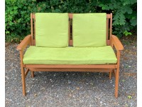 Garden Bench Cushion with Optional Sets - Apple Green Faux Suede