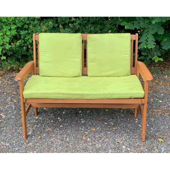 Garden Bench Cushion with Optional Sets - Apple Green Faux Suede