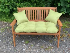 Blown Fibre Garden Bench Cushion - Apple Green Faux Suede