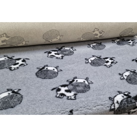 Clearance PnH Veterinary Bedding - NON SLIP - Grey Cows - 65cm x 75cm