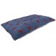 Fleece Dog Bed Cushion With Waterproof Base - Grey with Red Stars